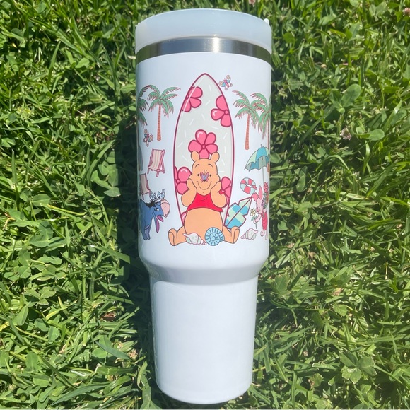 Custom 40 oz Tumbler Disney Winnie the Pooh Beach Brand new 40 oz double… - Picture 4 of 7